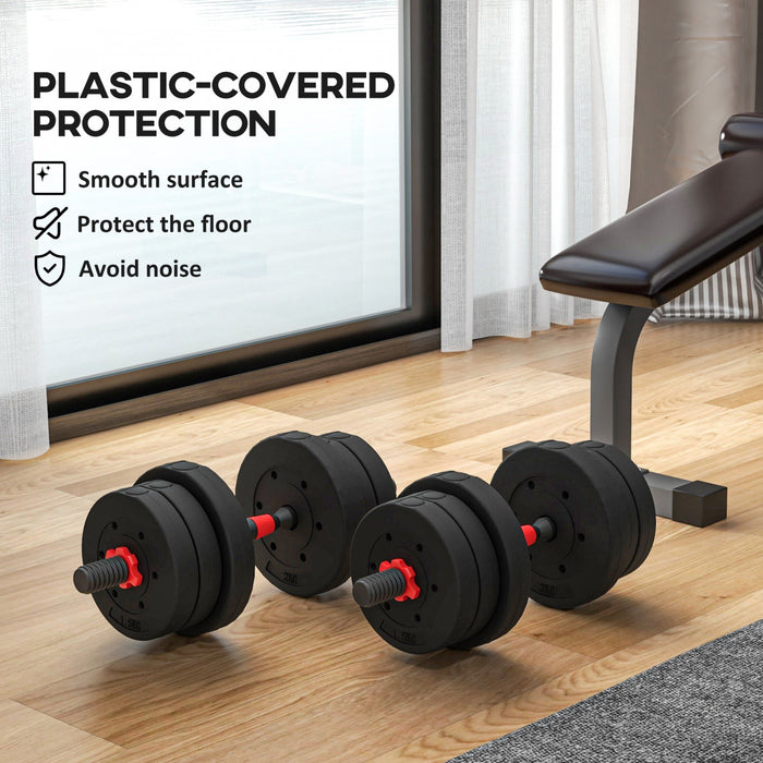 Soozier Ensemble d'halteres reglables de 44lb pour le fitness