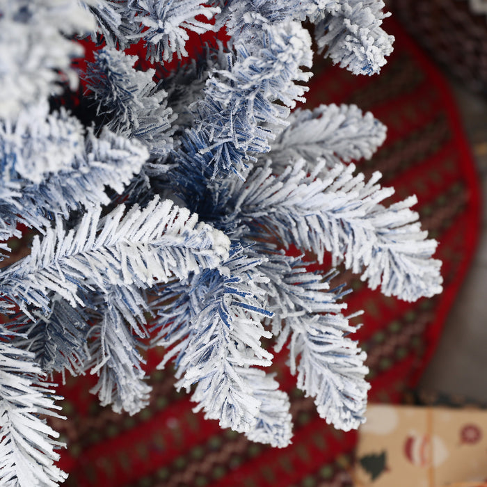 Homcom Arbre De Noel Artificiel De 5 Pi Avec Branches Floquees De Neige
