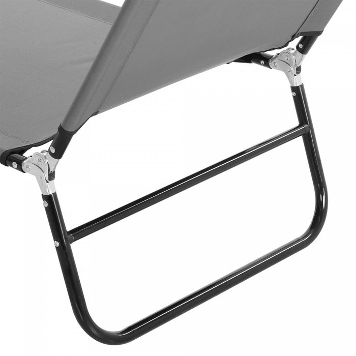 Outsunny Lot De 2 Chaises Longues Pliantes Avec Dossier Reglable, Gris