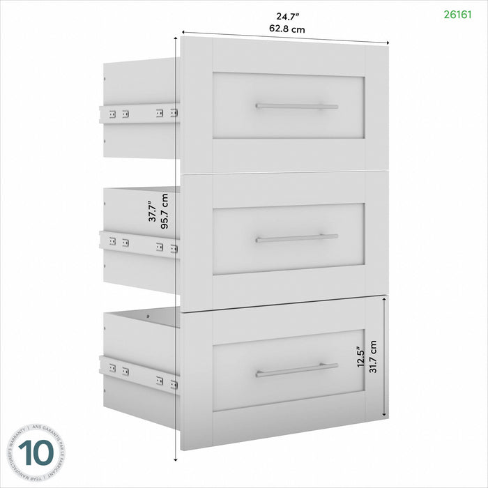 Ensemble de 3 tiroirs Pur de Bestar pour organisateur de garde-robe de 36 po (L) - brun rustique