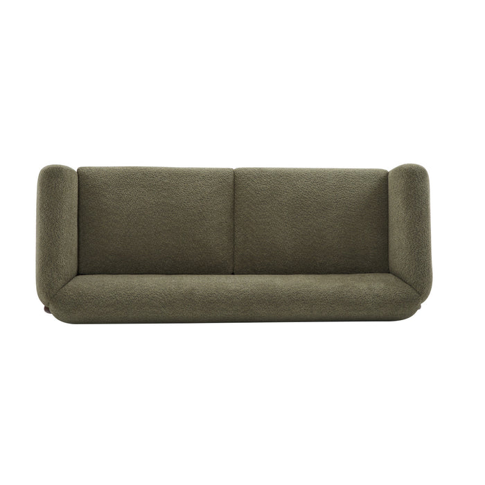 Harold Canape 3 places en bois de 82,75\" avec revetement boucle et sherpa, vert olive