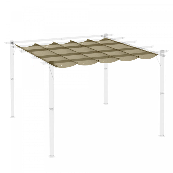 Outsunny Auvent De Pergola De Remplacement Retractable Pour Pergola De 9.8' X 9.8', Remplacement De La Couverture De Pergola, Marron