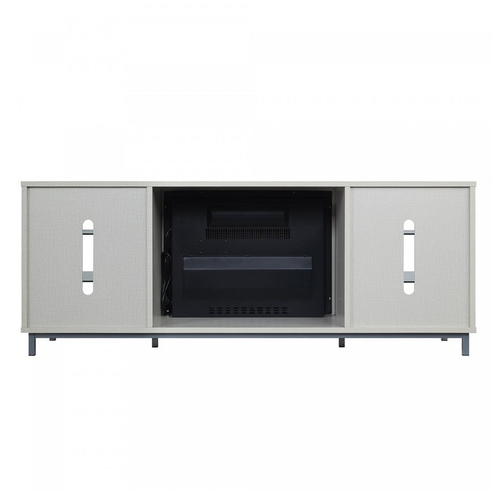Foyer electrique moderne Brighton 2 pieces en noir et beige