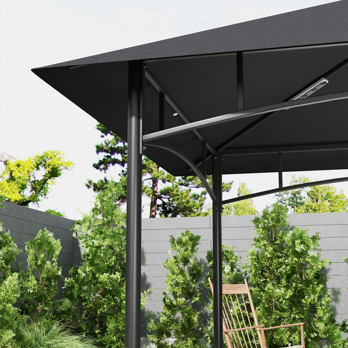 Outsunny Tente De Barbecue 8' X 5', A 2 Niveaux, Gris Fonce