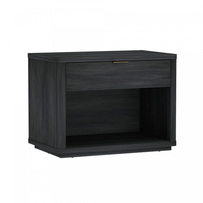 Table de nuit Evelyn Moderne 32\" en gris charbon (1 tiroir)