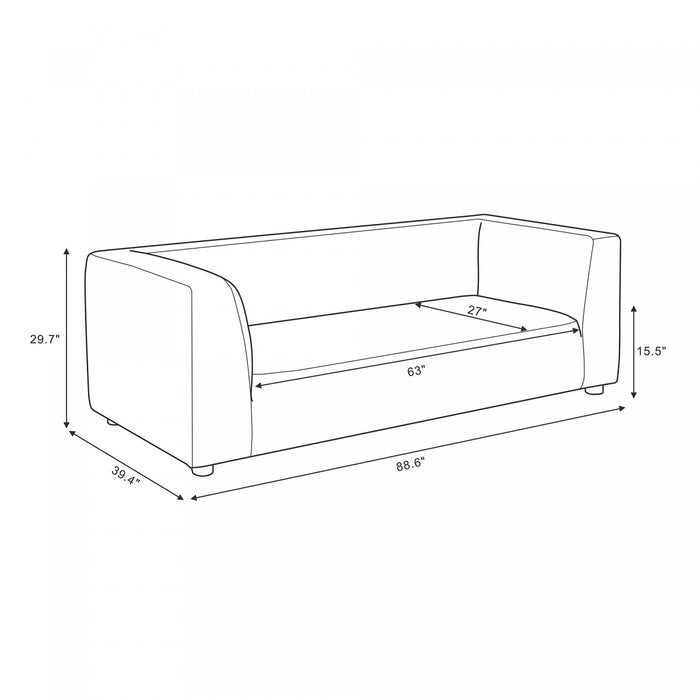 Canape contemporain moderne Lukas 89\" tapisse en taupe