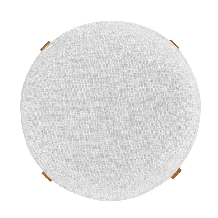 Vera – Lot de 2 tabourets de bar en bois d’hevea pour interieur avec coussin rond ivoire, finition noyer