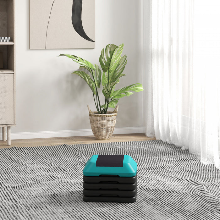 Soozier Stepper d'exercice aerobique, stepper reglable a 5 niveaux, bleu