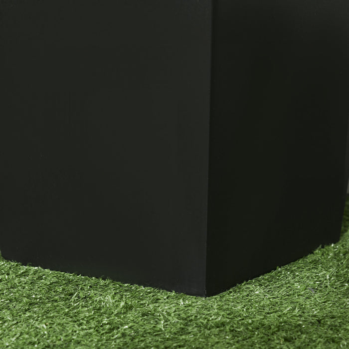 Outsunny Lot de 2 pots de fleurs d'exterieur avec trous de drainage, Noir