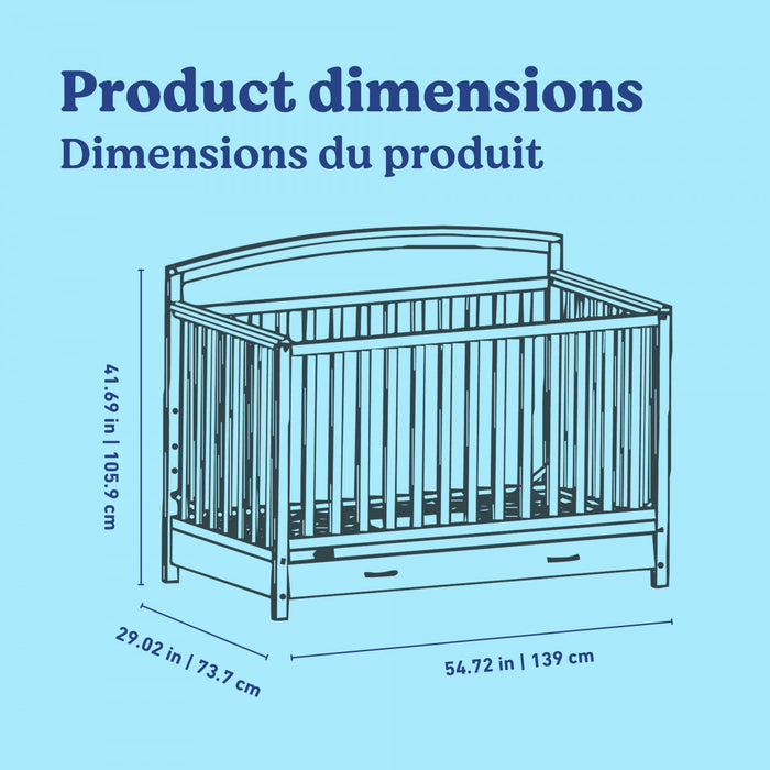 Graco Benton Lit de bebe convertible 5-en-1 avec tiroir - Blanc