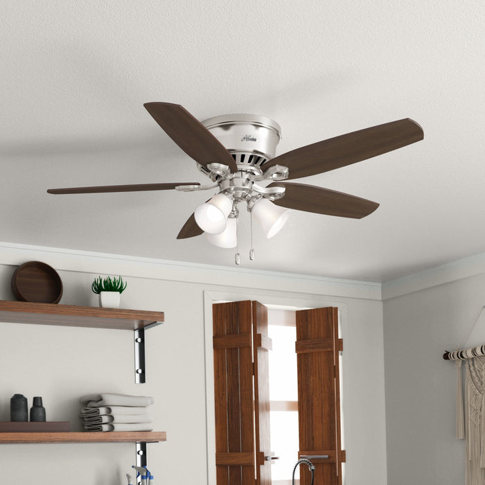 Ventilateur de plafond à profil bas du constructeur avec luminaire - Gris