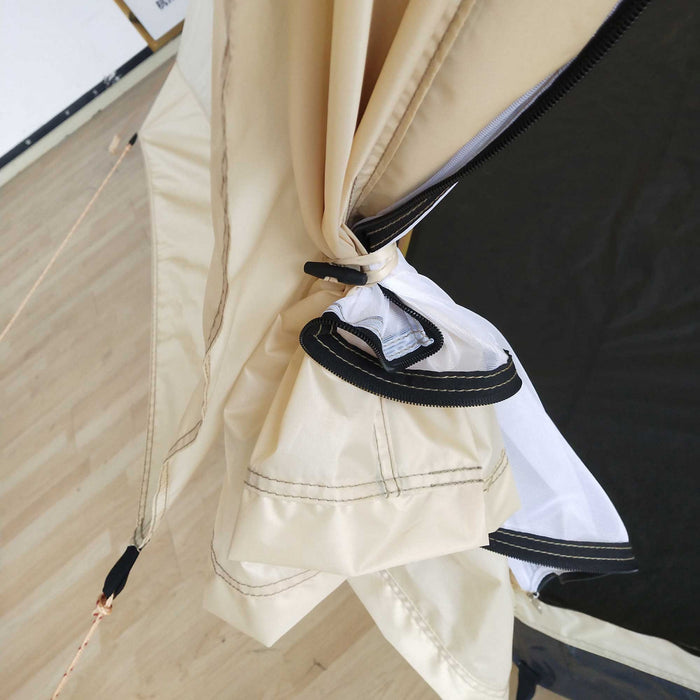 Outsunny 16,4 'grande Famille Tipi Tente Toile Cloche Tente Abri Camp Pour Camping Chasse Beige