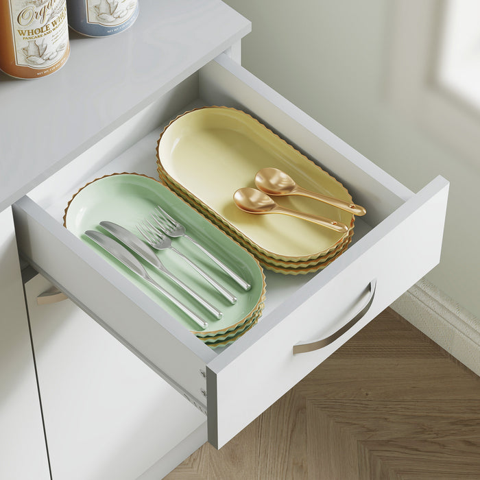 HOMCOM Buffet moderne avec huche armoire de cuisine placard de rangement