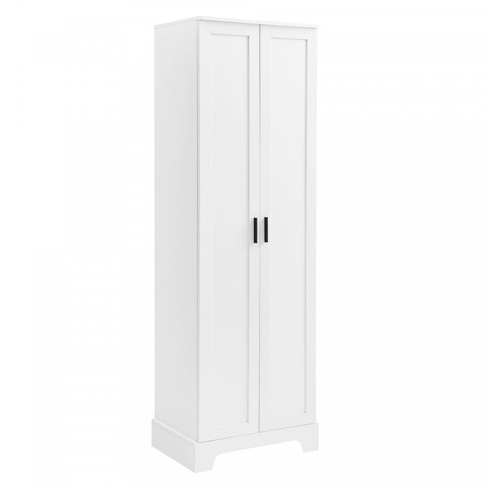 Liam Armoire de rangement multifonction avec portes et etageres reglables, Blanc