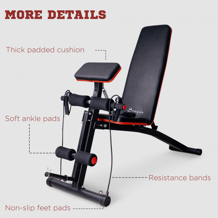 Soozier Banc de musculation pliable et reglable pour halteres