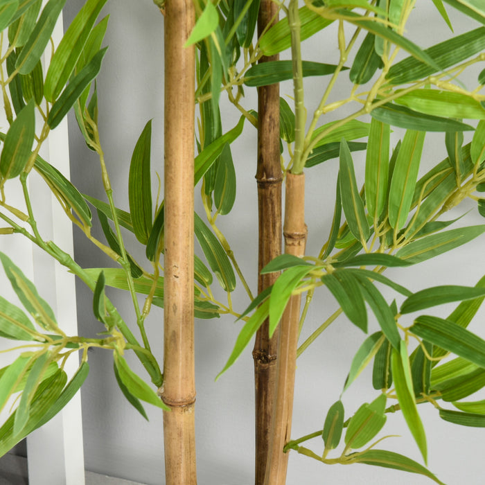 Outsunny Bambou Artificiel, Plante Decorative 4pi en Pot