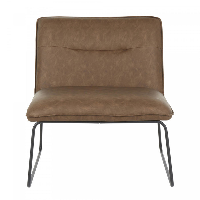 Chaise d’appoint industrielle Casper en similicuir - espresso