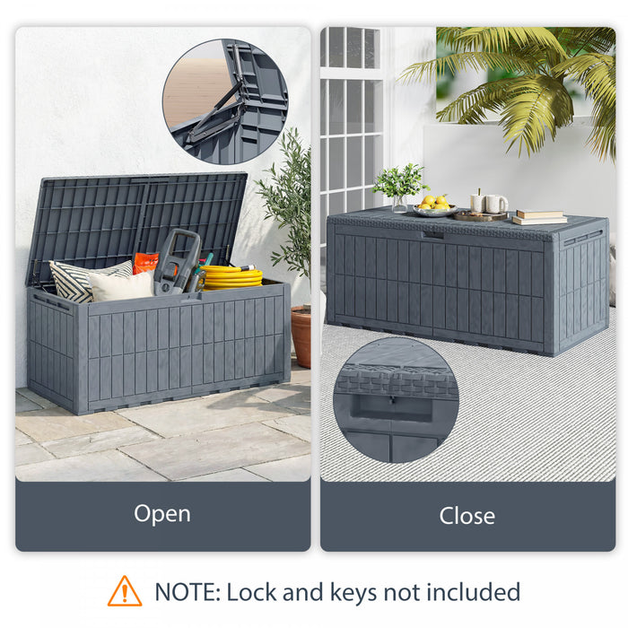 Outsunny Coffre de Rangement en Resine 220 Gallons, Verrouillable