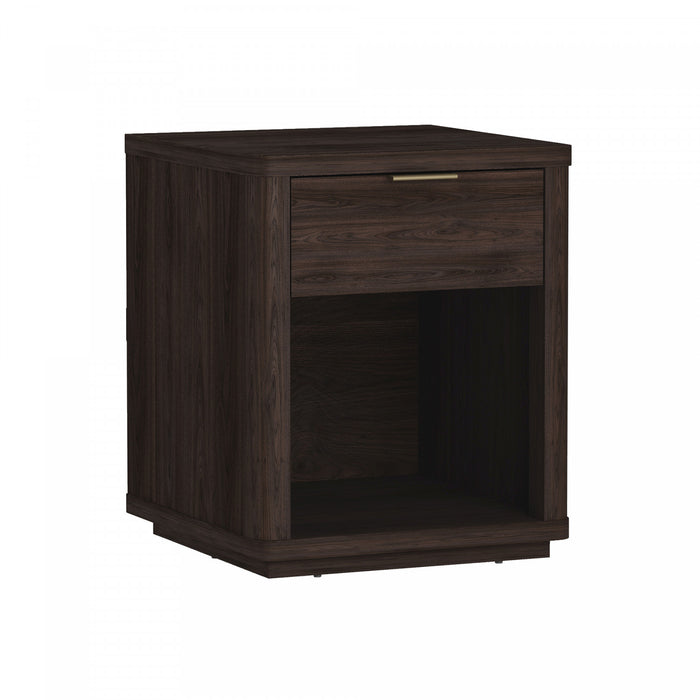 Table de nuit moderne Evelyn 20\" en brun (1 tiroir) - Lot de 2