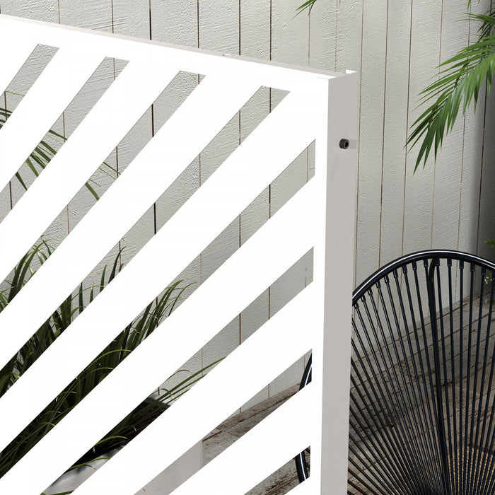 Outsunny Metal Privacy Screen W/ Vis D'expansion Diviseur, Triangle
