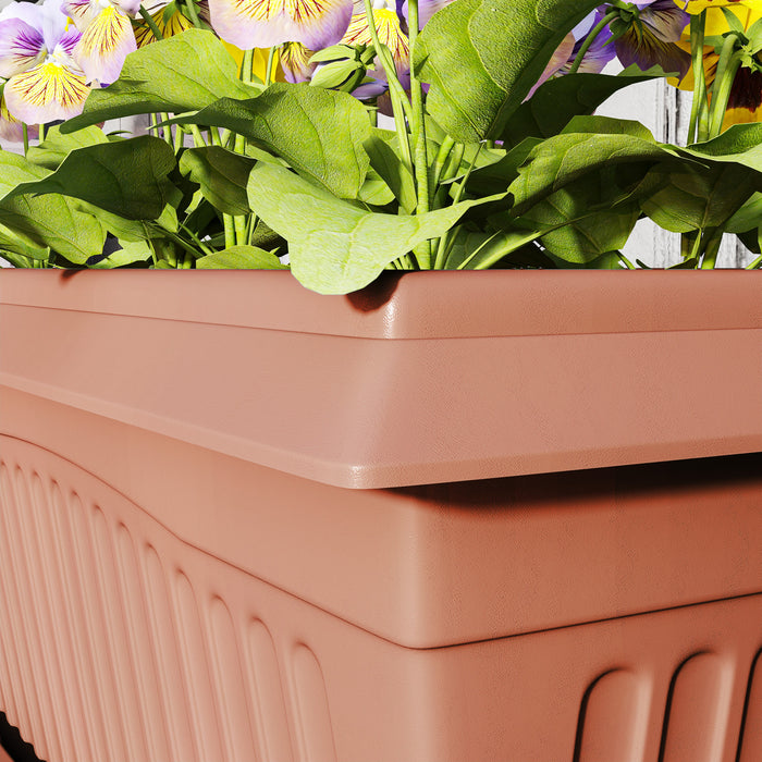 Outsunny Lot de 7 pots de fleurs de 15,7\" avec trous de drainage, marron