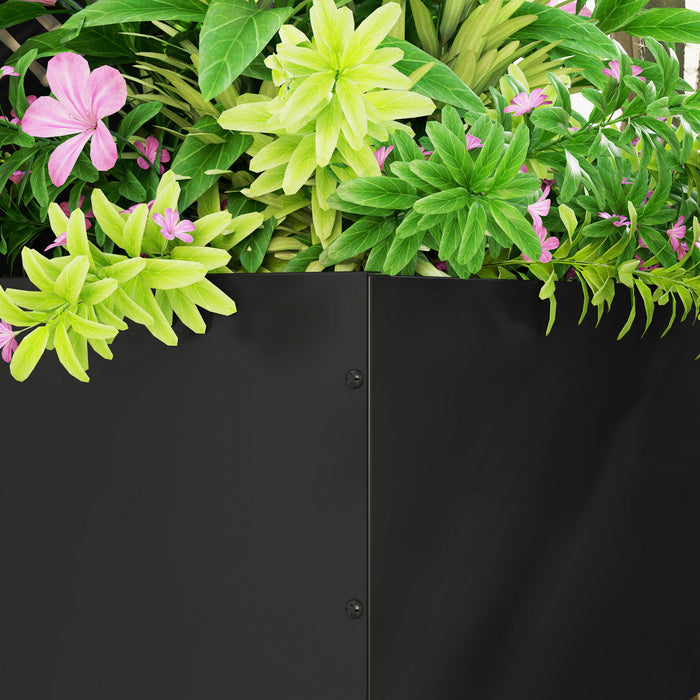 Outsunny Lit de jardin sureleve avec ecran de confidentialite mural, noir