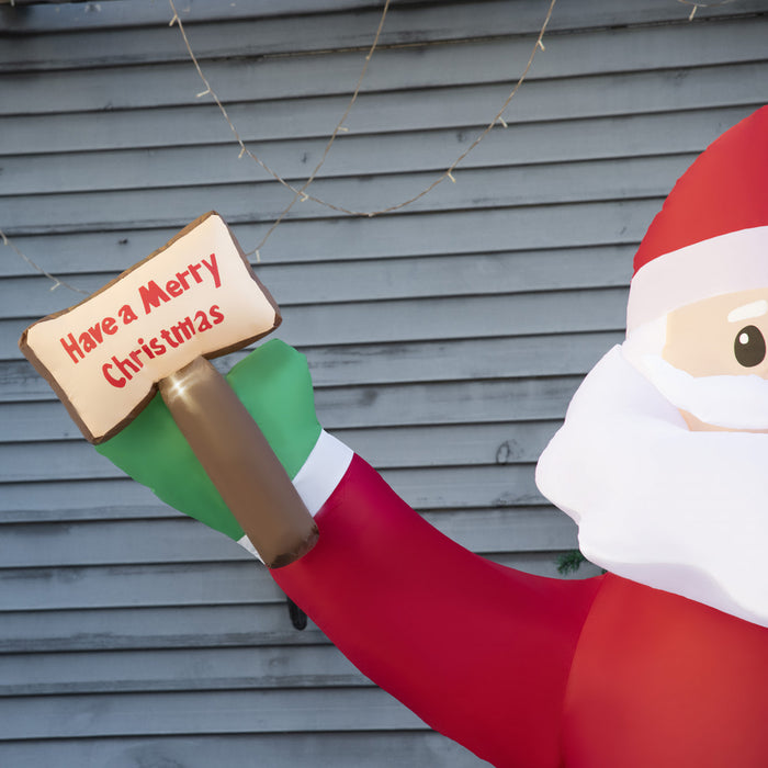 Outsunny Pere Noel Gonflable De 8ft Signe Lumineux De Benedictions