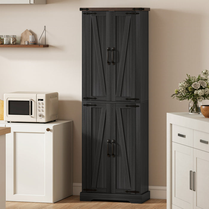HOMCOM Meuble de rangement 72\" pour garde-manger de cuisine, noir