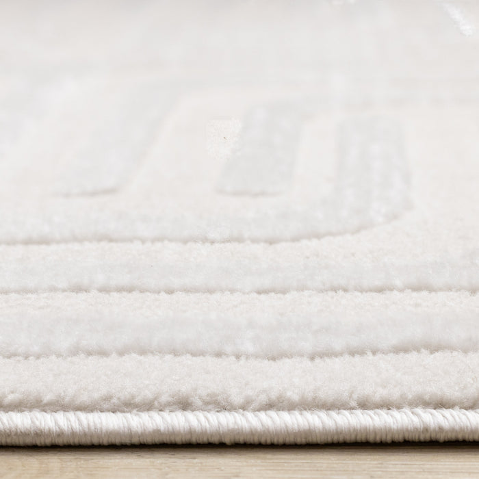 Tapis a motifs de treillis orientaux creme beige Leonardo, 6'7\" x 9'6\"