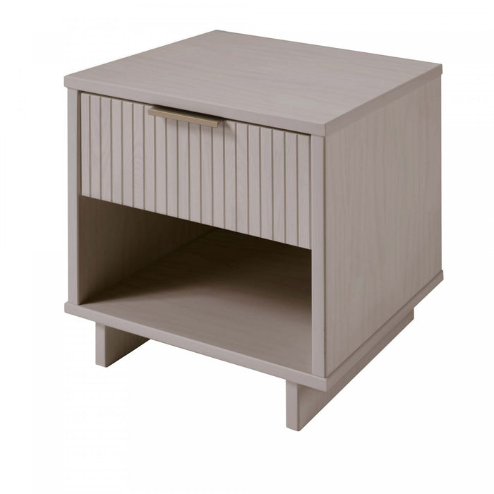 Table de nuit Granville Moderne 18\" en gris clair (1 tiroir) - Lot de 2