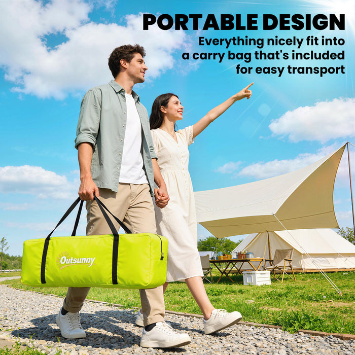 Outsunny Tente de Camping, Tente pour 6-8 Personnes avec 2 Chambres, Vert