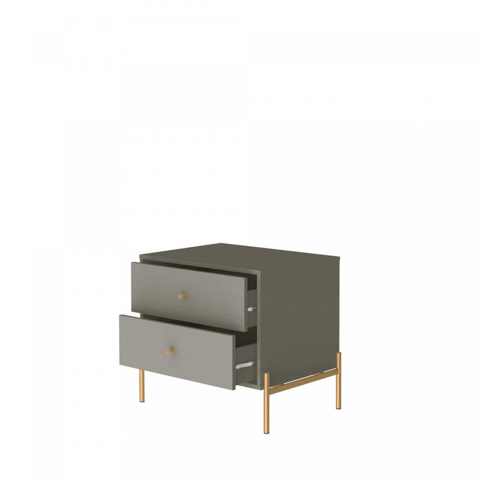 Table de nuit Jasper Moderne 25\" en gris sauge (2 tiroirs) - Lot de 2