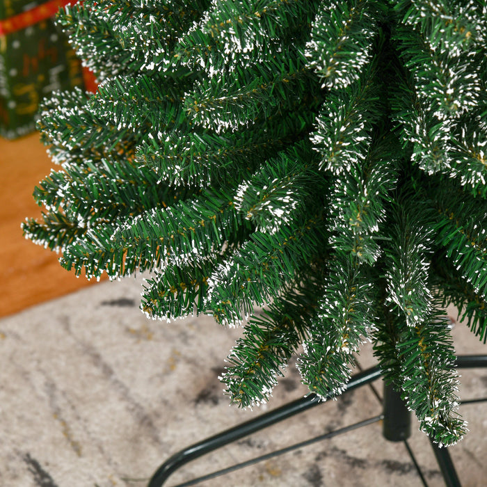 Homcom 7.5ft Artificielle Neige Crayon Trempe Sapin De Noel Vert