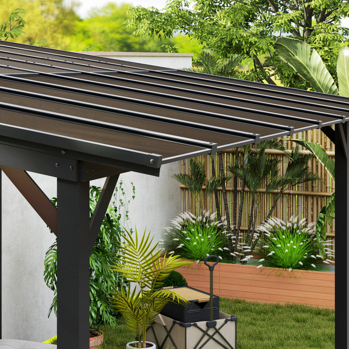 Outsunny Pergola 10' X 14', Upf 50+ & Gazebo Polycarbonate Impermeable