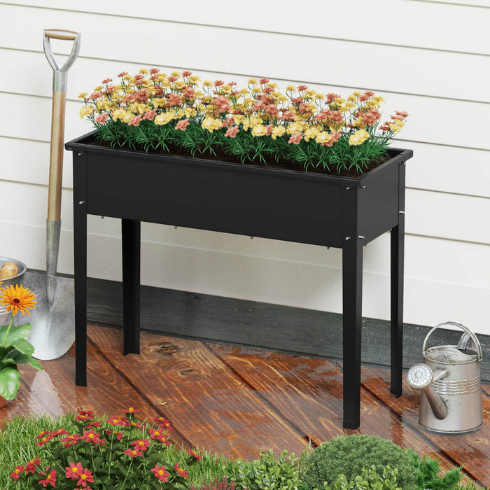 Costway A Souleve Le Lit De Jardin Eleve Boite De Planteur En Metal Avec Les Jambes Trous De Drainage Boite De Jardinage