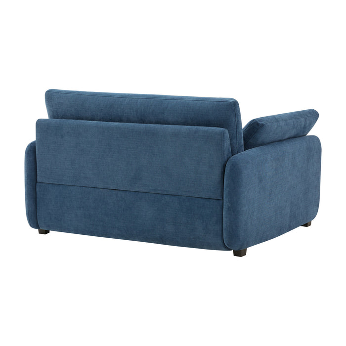 Fauteuil d’appoint surdimensionne Olivia avec coussins, bleu