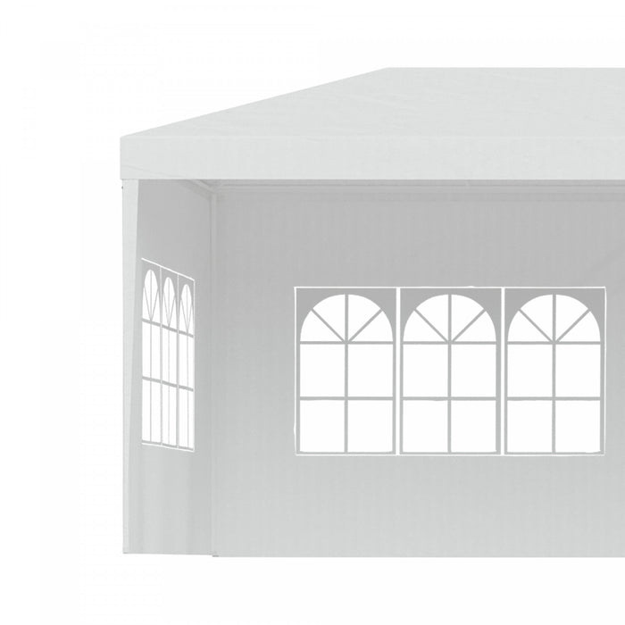 Tente De Fete Portable Outsunny 10 X 28 Pieds, Tonnelle De Fete De Mariage Pour Repas De Jardin Et Exterieur Avec 5 Parois Laterales Amovibles, Blanc