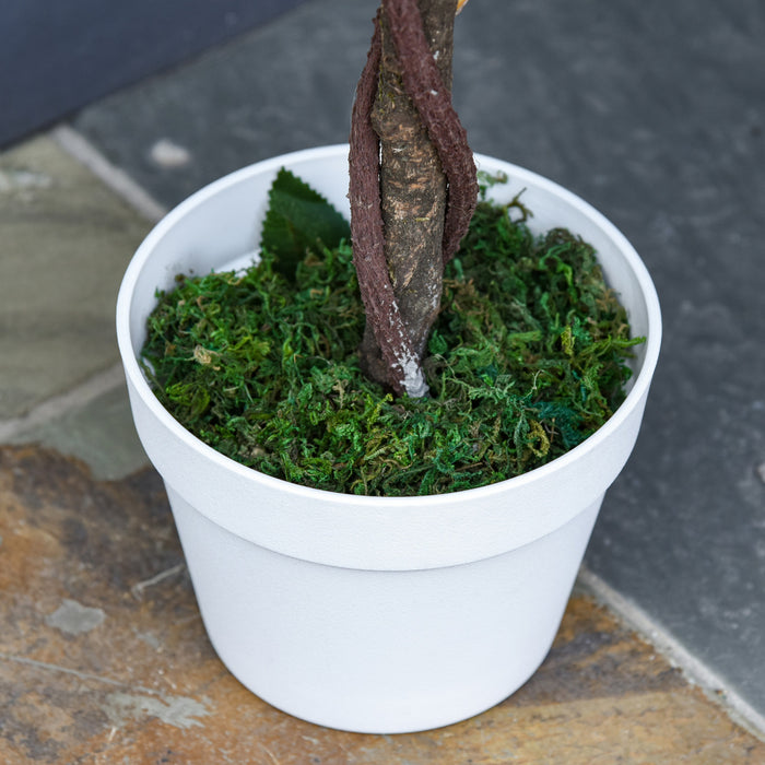 Outsunny Arbre Decoratif a Roses Artificielles avec Fleurs Realistes, Blanc