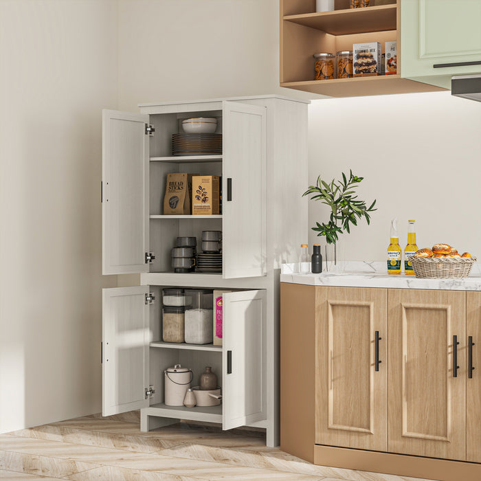 HOMCOM Garde-manger de cuisine a 4 portes de 64 po 3 etageres reglables