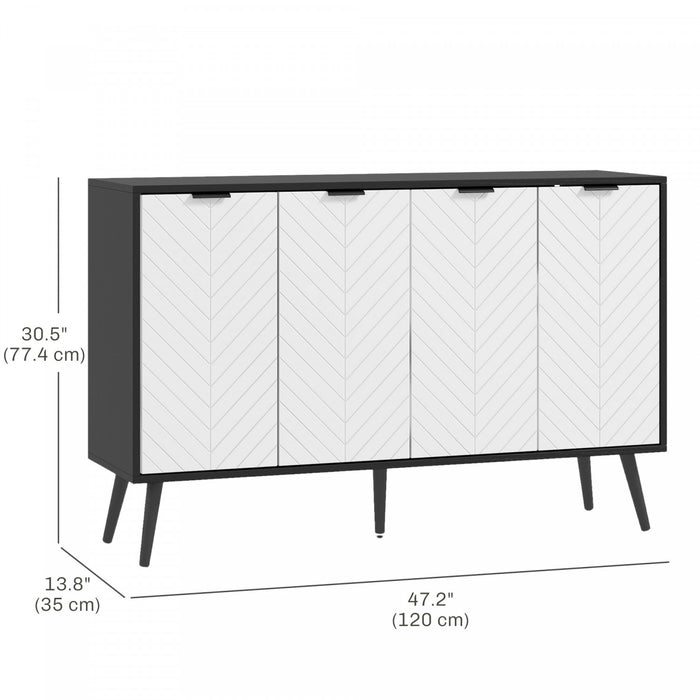 HOMCOM Armoire de rangement buffet armoire d'appoint etageres reglables
