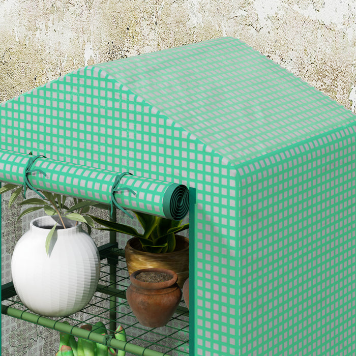 Outsunny Mini Serre A 3 Niveaux, Petite Serre Avec Couverture En Pe, Vert
