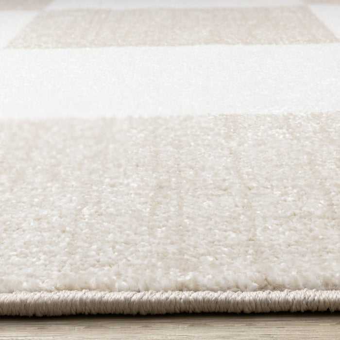 Carpette Covington à motif de damier moderne pour l’intérieur - 5 pi 3 po x 7 pi 7 po