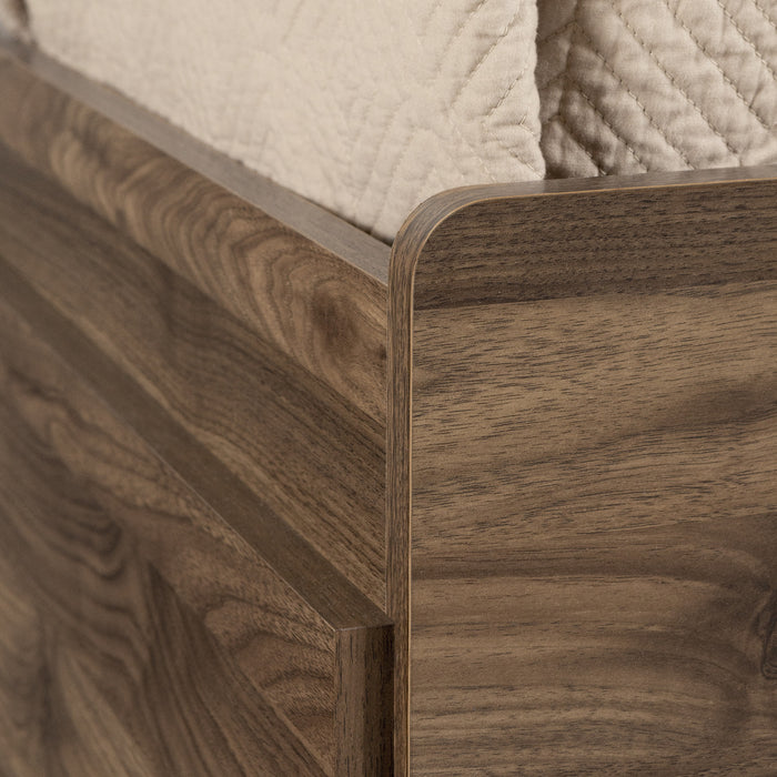 Lit matelot simple Yodi à 3 tiroirs - noyer naturel