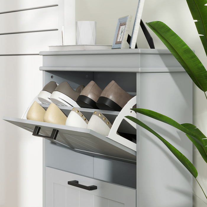 HOMCOM Armoire a chaussures avec tiroirs rabattables et etagere reglable