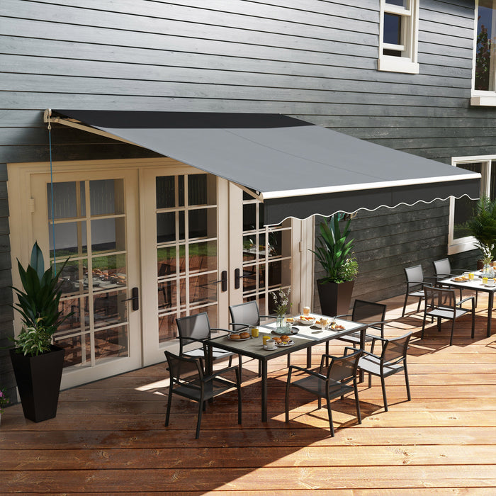 Outsunny Auvent Electrique Retractable 10' X 12' Avec Telecommande, Noir
