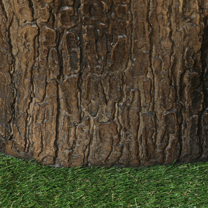 Outsunny Tabouret De Jardin Decoratif En Forme De Souche D'arbre 15\"