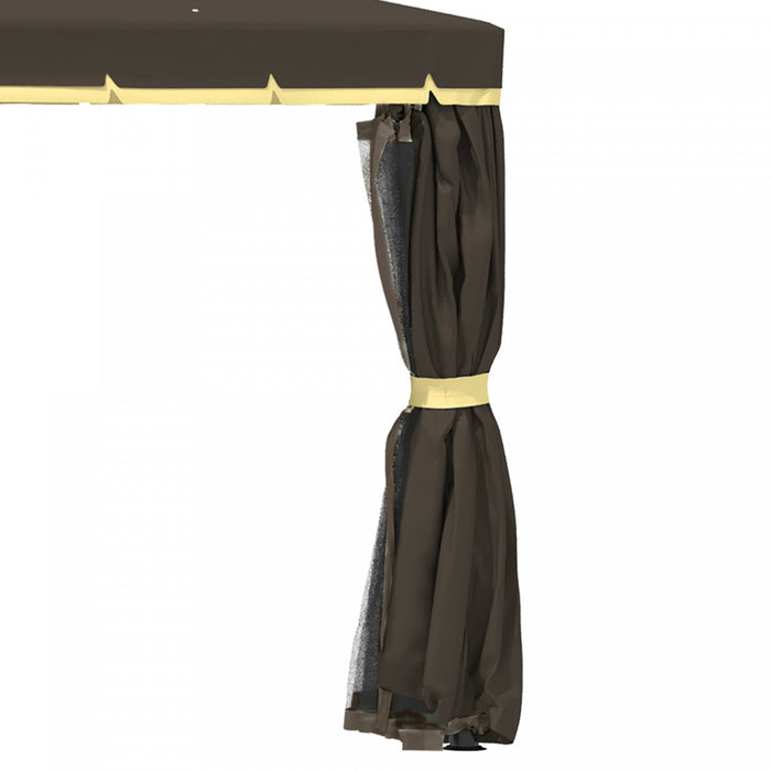 Outsunny Gazebo De Patio De 10' X 10' Avec Parois Laterales En Maille, Cafe