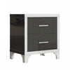 Sophia High Gloss Nightstand with 2 Drawers and Metal Handles,Black | Sophia table de chevet laquee brillante avec 2 tiroirs et poignees en metal, noir