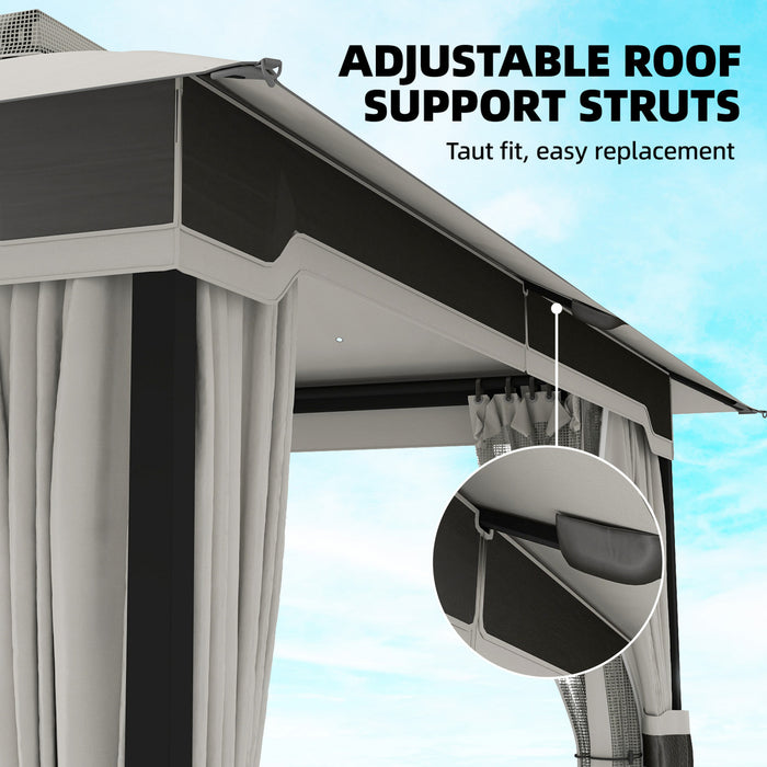 Outsunny 10' x 12' Patio Gazebo, double toit, abri d'exterieur