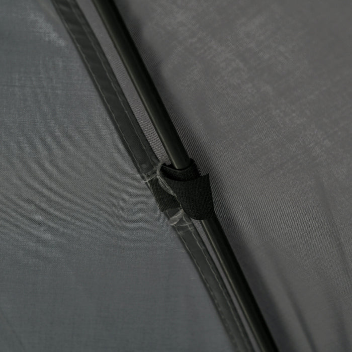 Outsunny 12' X 12' Tente Pop-up Hexagonale Abri Camping Pique-nique Auvent Pare-soleil Exterieur Avec Parois Laterales En Maille Et Sac De Transport Gris